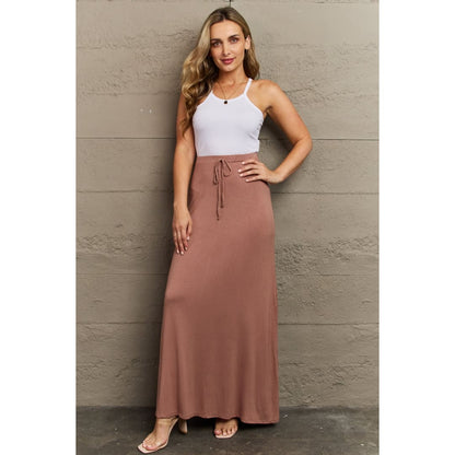 Culture Code For The Day Full Size Flare Maxi Skirt in Chocolate | The Urban Clothing
