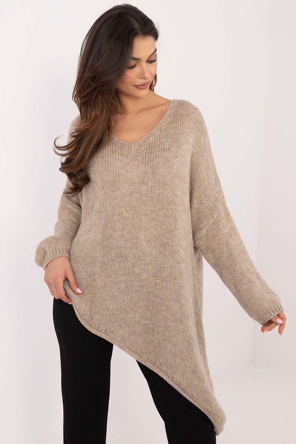 Cozy Elegance Asymmetric Knit Sweater