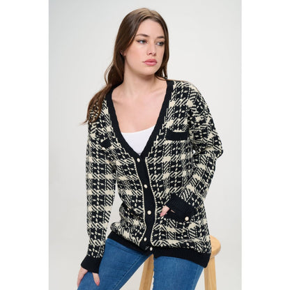 Dainty Pearl Plaid Chic CardiWrap | Baciano Official Store