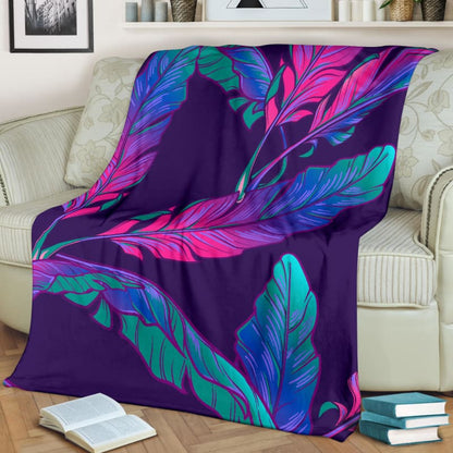 Dark Purple Banana Plant Leaves Premium Blanket | The Urban Clothing Shop™