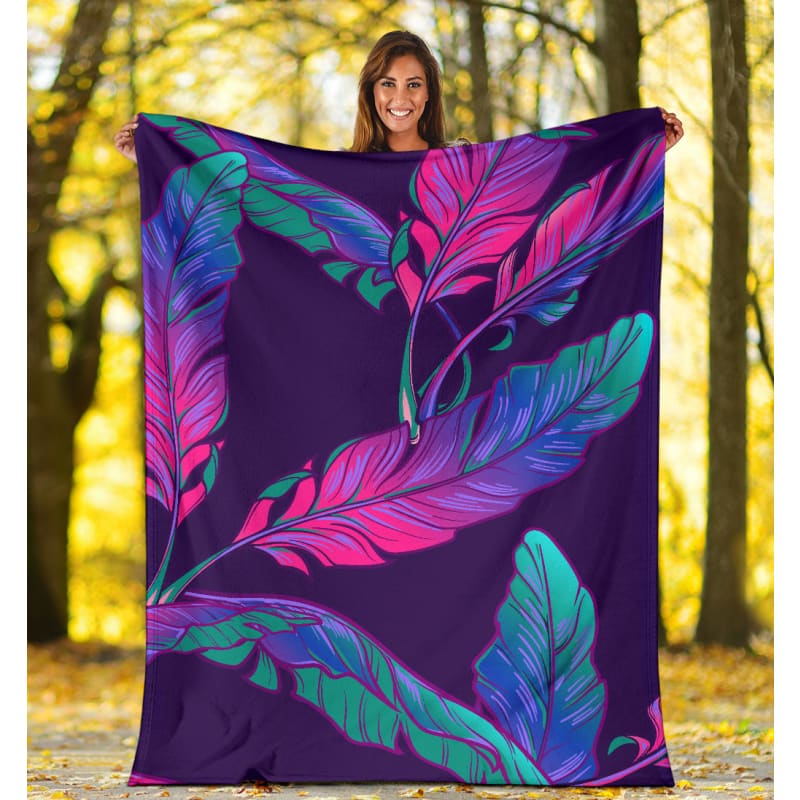 Dark Purple Banana Plant Leaves Premium Blanket | The Urban Clothing Shop™