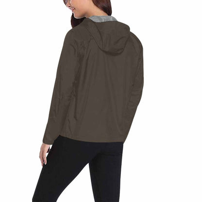 Dark Taupe Brown Hooded Windbreaker Jacket - Men / Women | IAA | inQue.Style