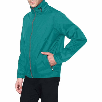 Dark Teal Green Hooded Windbreaker Jacket - Men / Women | IAA | inQue.Style