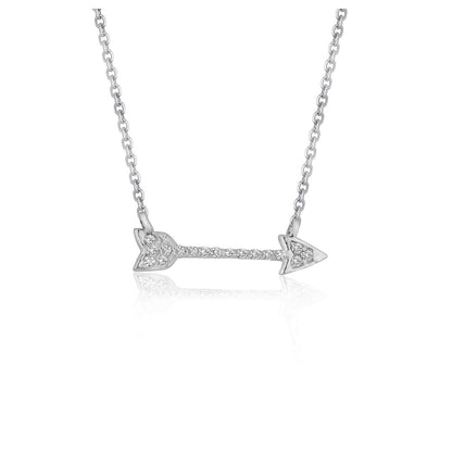 Diamond Arrow Style Pendant in 14k White Gold (1/10 cttw) | Richard Cannon Jewelry