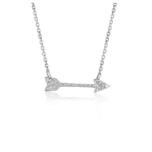 Diamond Arrow Style Pendant in 14k White Gold (1/10 cttw) | Richard Cannon Jewelry