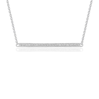 Diamond Bar Pendant in 14k White Gold (1/4 cttw) | Richard Cannon Jewelry