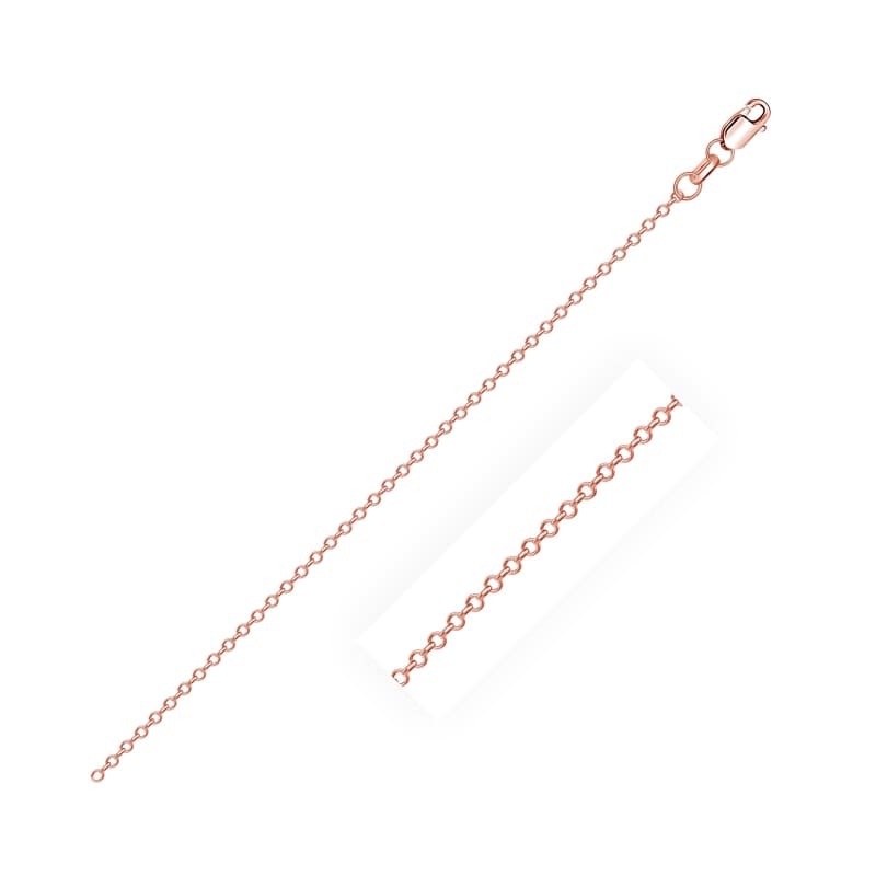 Diamond Cut Cable Link Chain in 14k Rose Gold (0.8 mm) | Richard Cannon Jewelry