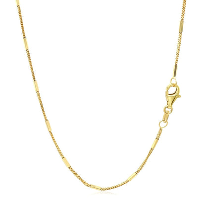 Diamond Cut Bar Links Pendant Chain in 14k Yellow Gold (1.3mm) | Richard Cannon Jewelry