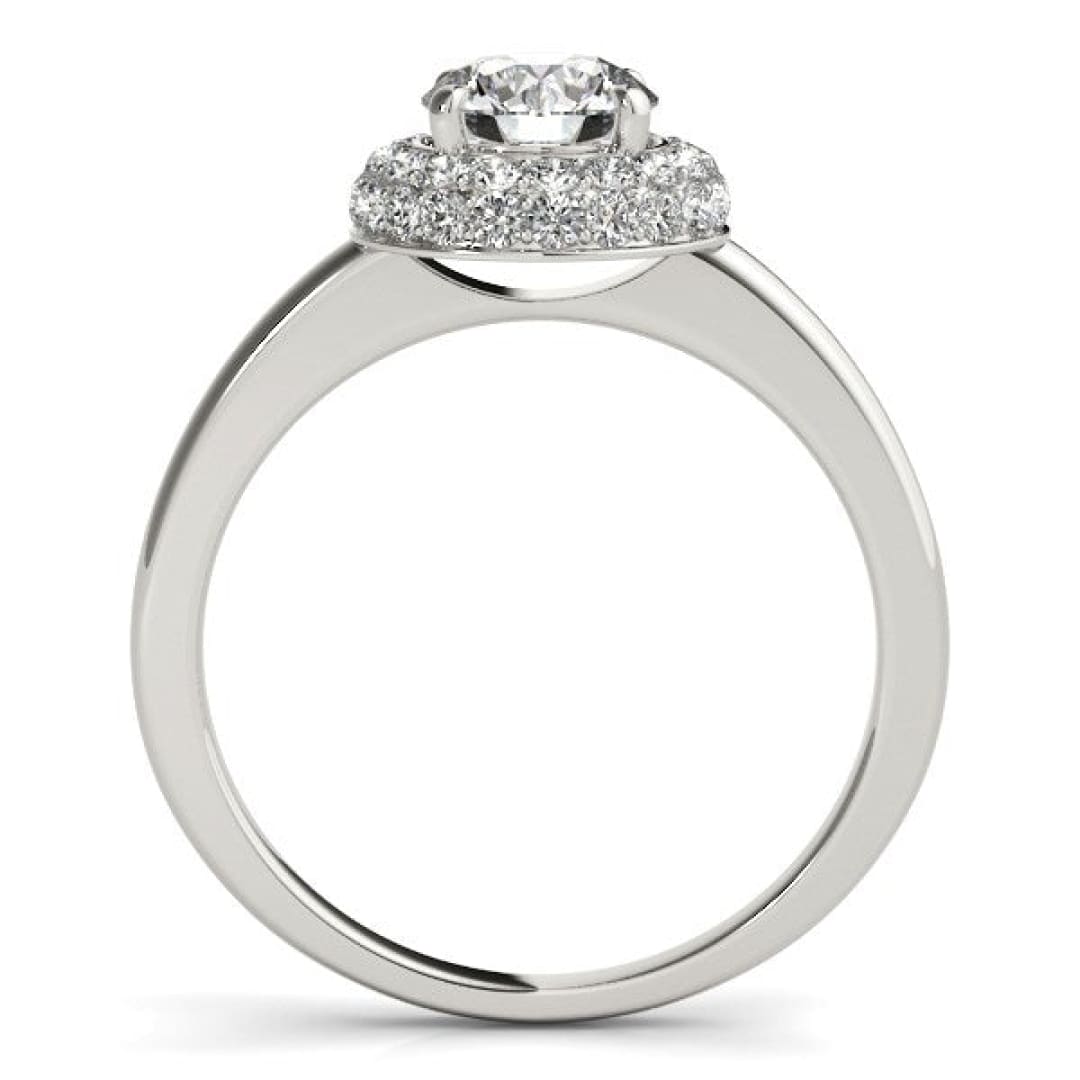 Diamond Engagement Ring with Pave Halo Stones in 14k White Gold (1 3/8 cttw) | Richard