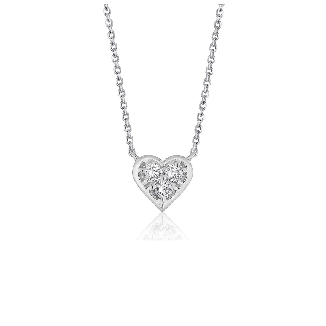 Diamond Heart Design Pendant in 14k White Gold | Richard Cannon Jewelry