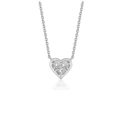 Diamond Heart Design Pendant in 14k White Gold | Richard Cannon Jewelry