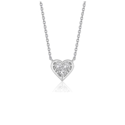 Diamond Heart Design Pendant in 14k White Gold | Richard Cannon Jewelry
