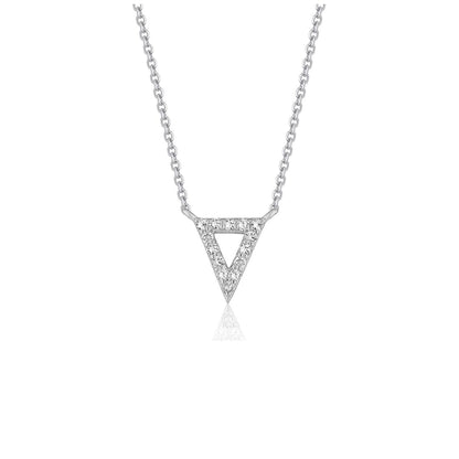 Diamond Inverted Triangle Pendant in 14k White Gold | Richard Cannon Jewelry