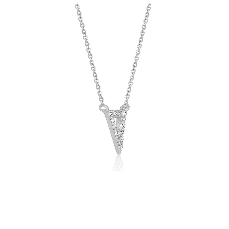 Diamond Inverted Triangle Pendant in 14k White Gold | Richard Cannon Jewelry