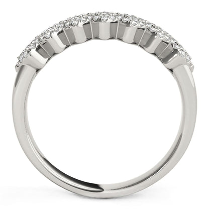 Diamond Studded Wide Multi-Diagonal Pattern Ring in 14k White Gold (5/8 cttw) | Richard