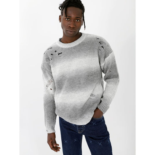 DISTRESSED GENTLEMAN SWEATER | White-Gray | The Urban Clothing Shop™