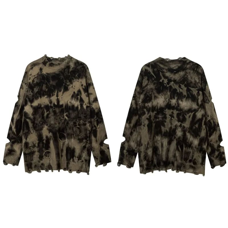 Distressed Tie-Dye Knit Sweater | The Urban Clothing Shop™