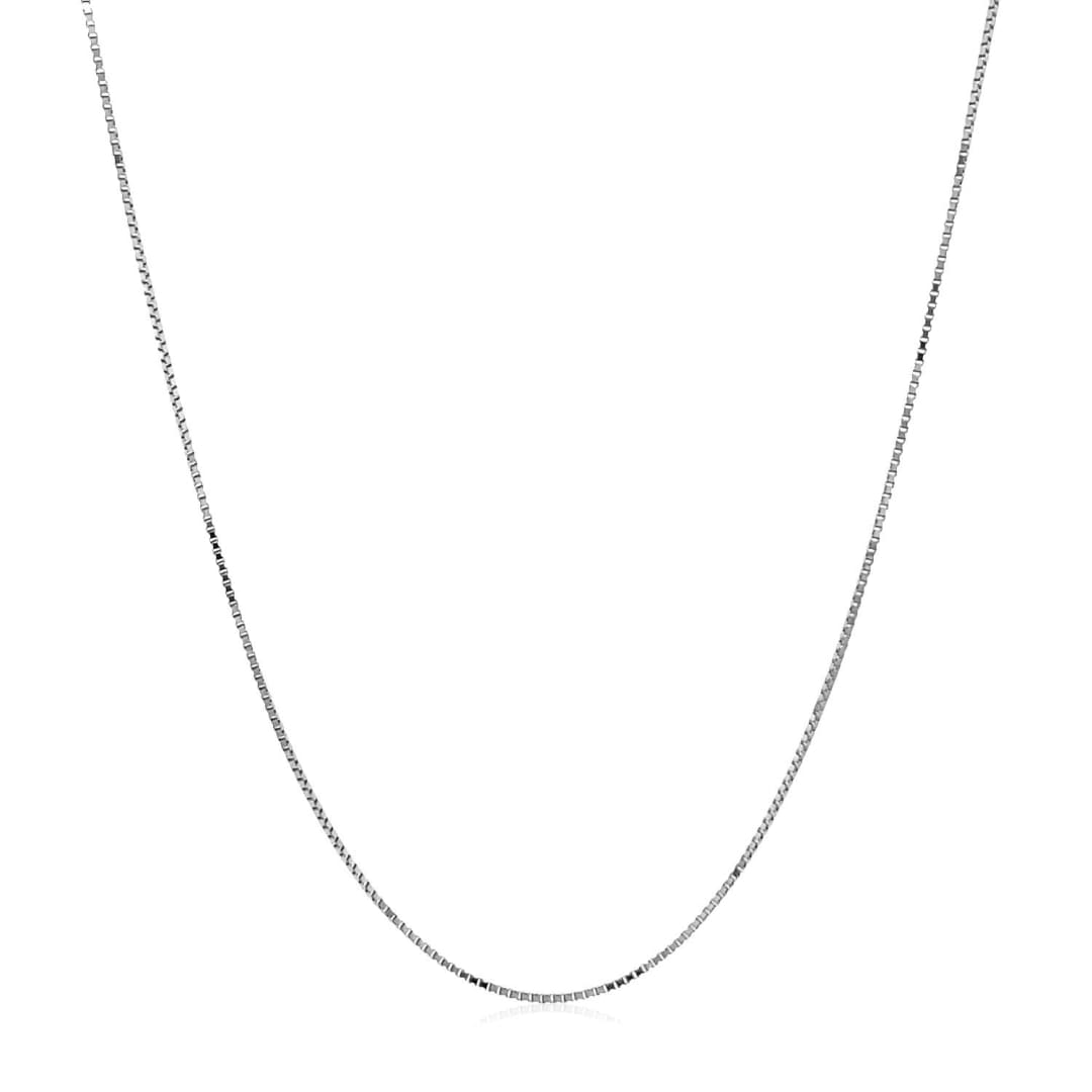 Double Extendable Box Chain in 14k White Gold (0.6mm) | Richard Cannon Jewelry