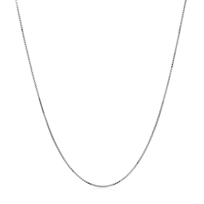 Double Extendable Box Chain in 14k White Gold (0.6mm) | Richard Cannon Jewelry