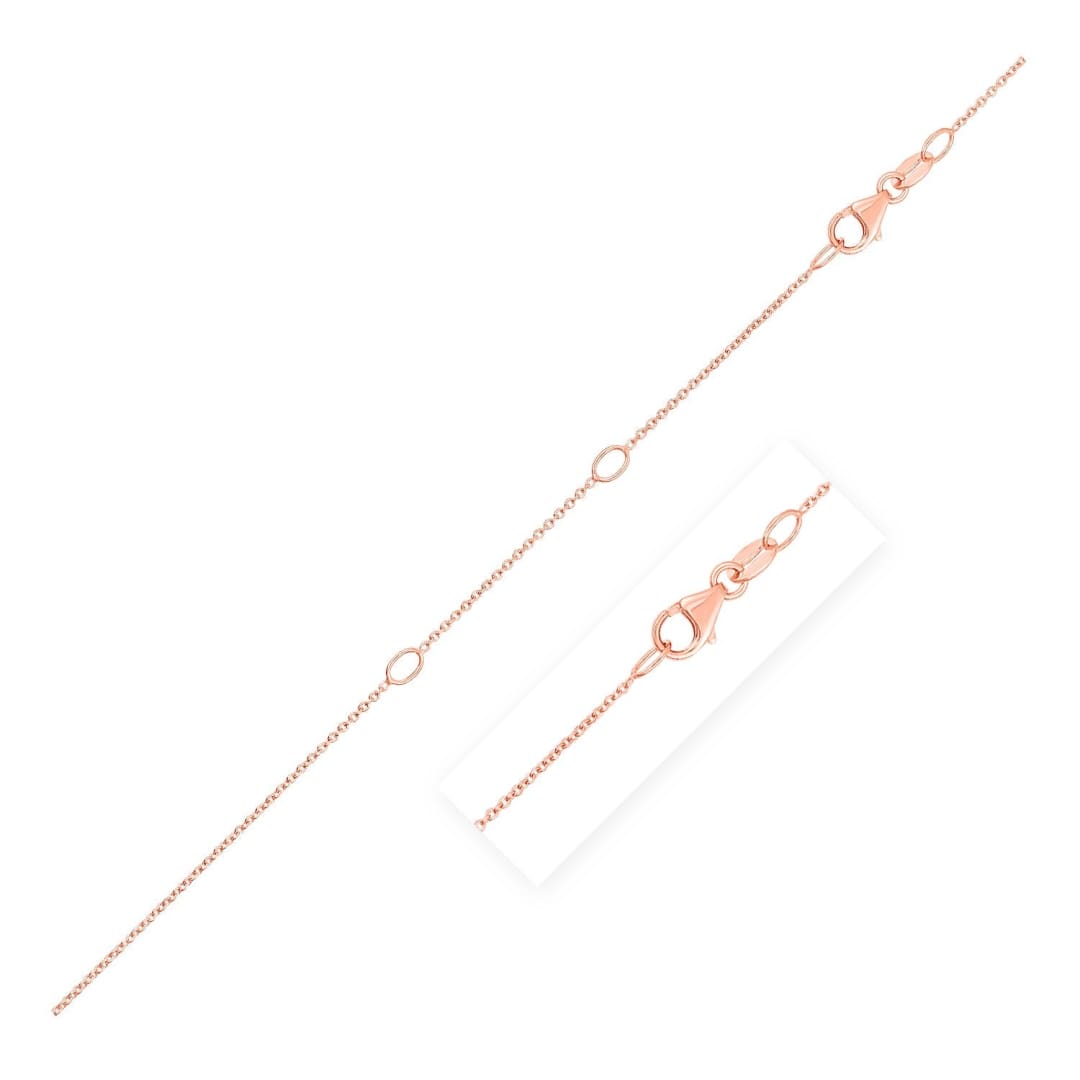 Double Extendable Cable Chain in 14k Rose Gold (0.6mm) | Richard Cannon Jewelry