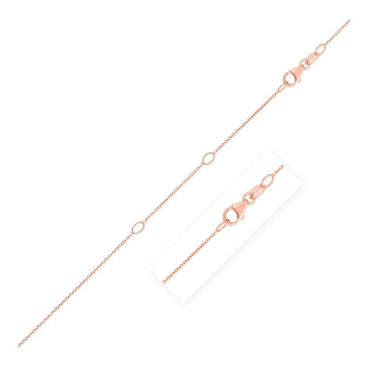 Double Extendable Cable Chain in 14k Rose Gold (0.6mm) | Richard Cannon Jewelry