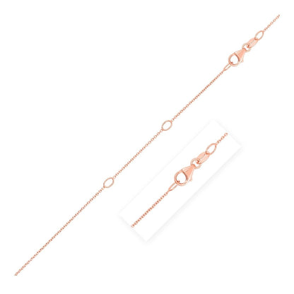 Double Extendable Cable Chain in 14k Rose Gold (1.0mm) | Richard Cannon Jewelry