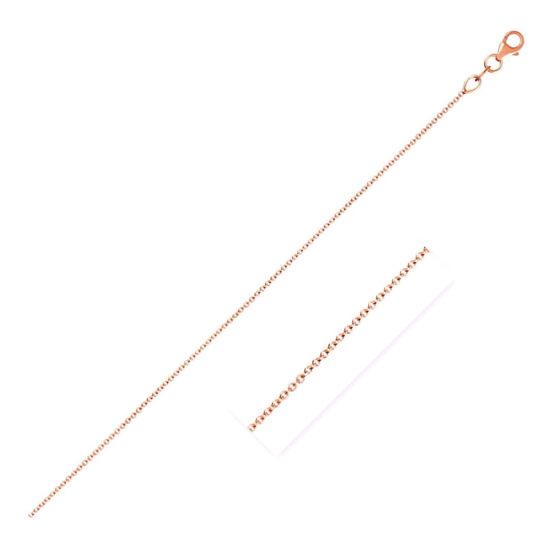 Double Extendable Cable Chain in 14k Rose Gold (1.0mm) | Richard Cannon Jewelry