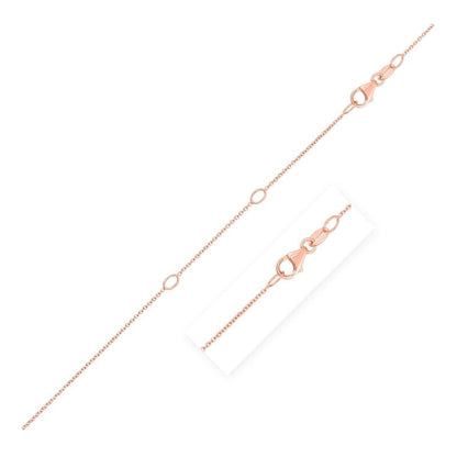 Double Extendable Cable Chain in 14k Rose Gold (0.6mm) | Richard Cannon Jewelry