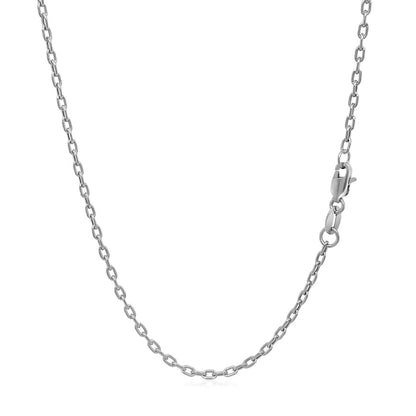 Double Extendable Cable Chain in 14k White Gold (1.9mm) | Richard Cannon Jewelry