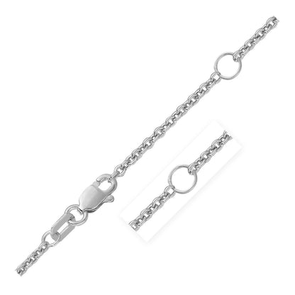 Double Extendable Cable Chain in 14k White Gold (1.9mm) | Richard Cannon Jewelry