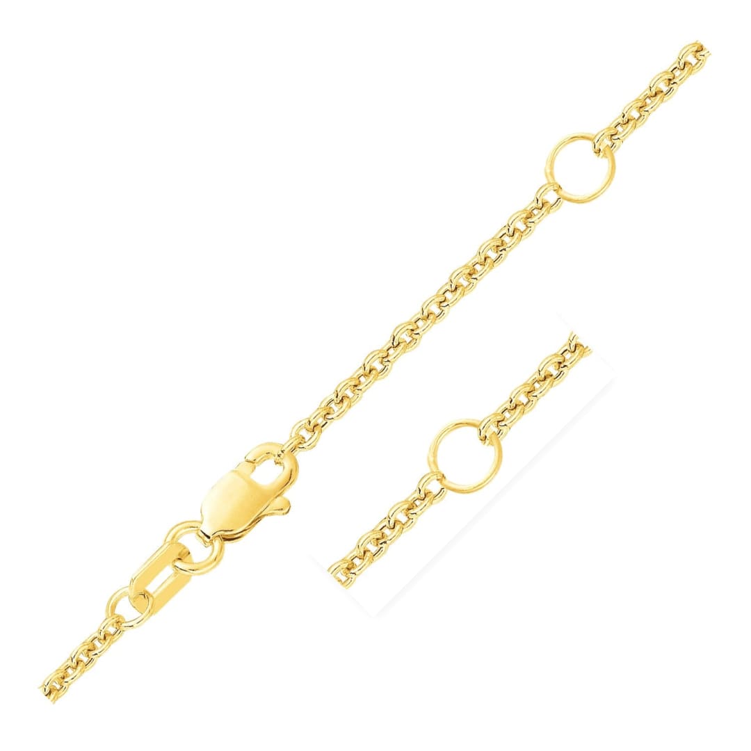 Double Extendable Cable Chain in 14k Yellow Gold (1.9mm) | Richard Cannon Jewelry