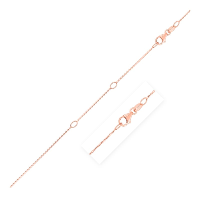 Double Extendable Cable Chain in 14k Rose Gold (1.0mm) | Richard Cannon Jewelry