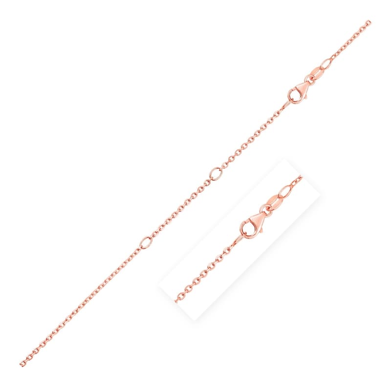 Double Extendable Cable Chain in 14k Rose Gold (1.2mm) | Richard Cannon Jewelry