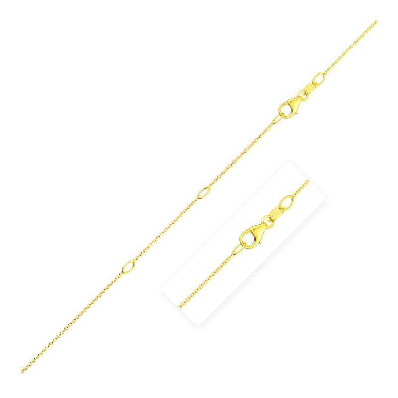 Double Extendable Cable Chain in 14k Yellow Gold (0.85mm) | Richard Cannon Jewelry