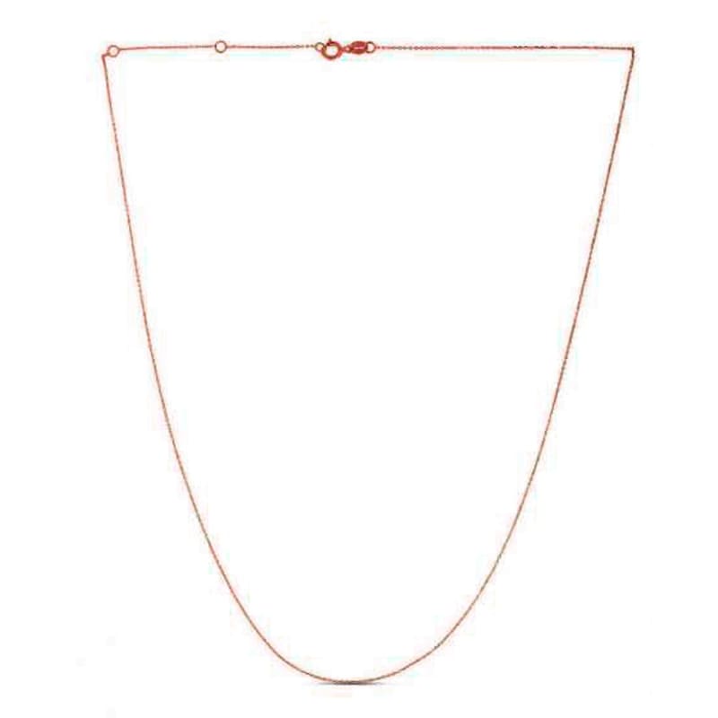 Double Extendable Diamond Cut Cable Chain in 14k Rose Gold (0.80mm) | Richard Cannon