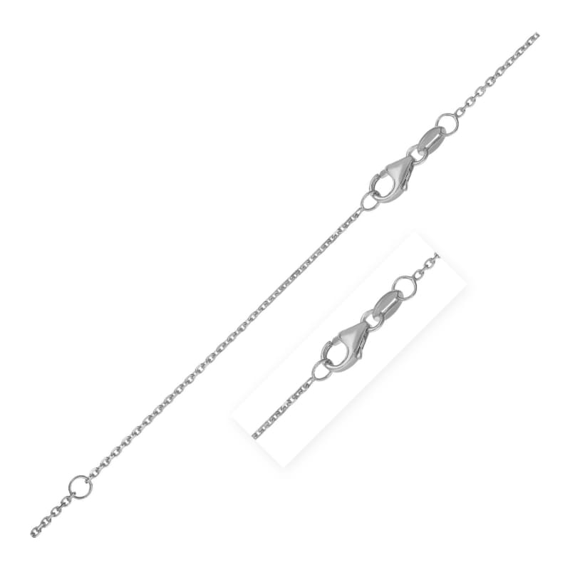 Double Extendable Diamond Cut Cable Chain in 14k White Gold (0.8mm) | Richard Cannon