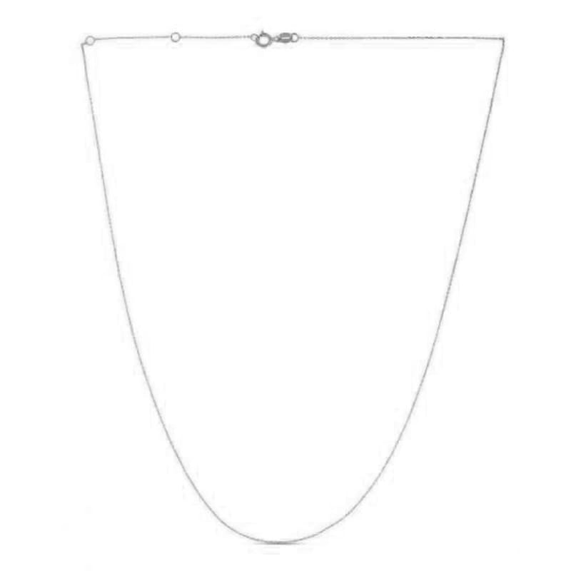 Double Extendable Diamond Cut Cable Chain in 14k White Gold (0.80mm) | Richard Cannon