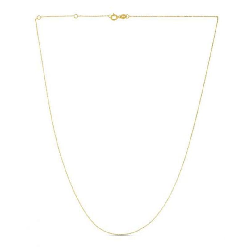 Double Extendable Diamond Cut Cable Chain in 14k Yellow Gold (0.80mm) | Richard Cannon