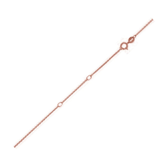 Double Extendable Diamond Cut Cable Chain in 14k Rose Gold (0.80mm) | Richard Cannon