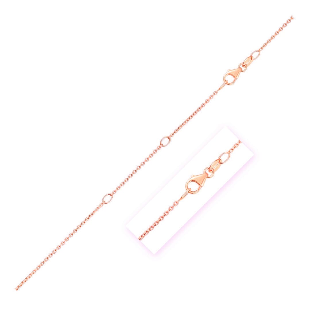 Double Extendable Diamond Cut Cable Chain in 14k Rose Gold (1.4mm) | Richard Cannon