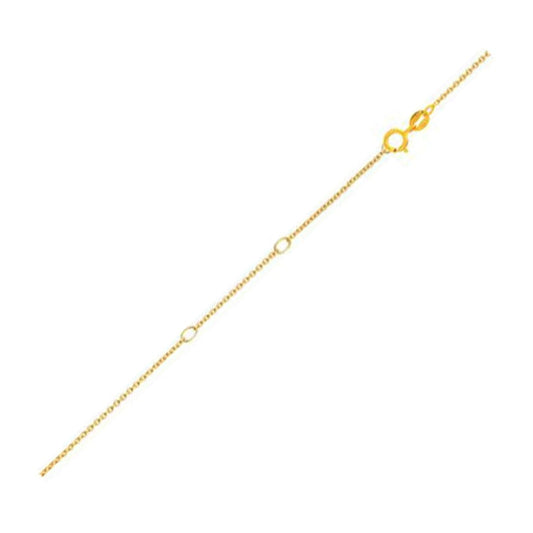 Double Extendable Diamond Cut Cable Chain in 14k Yellow Gold (0.68mm) | Richard Cannon