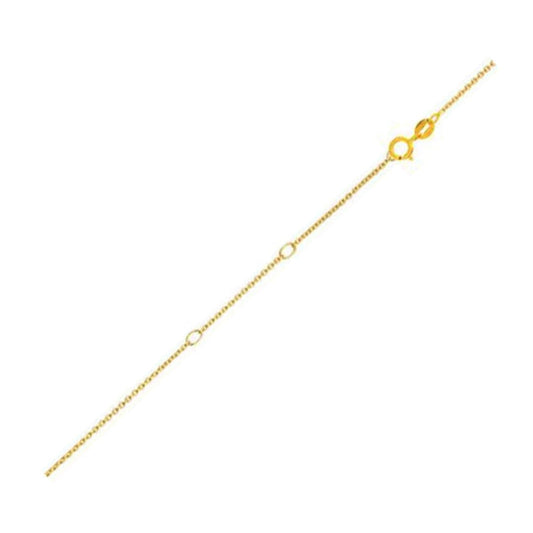 Double Extendable Diamond Cut Cable Chain in 14k Yellow Gold (0.80mm) | Richard Cannon