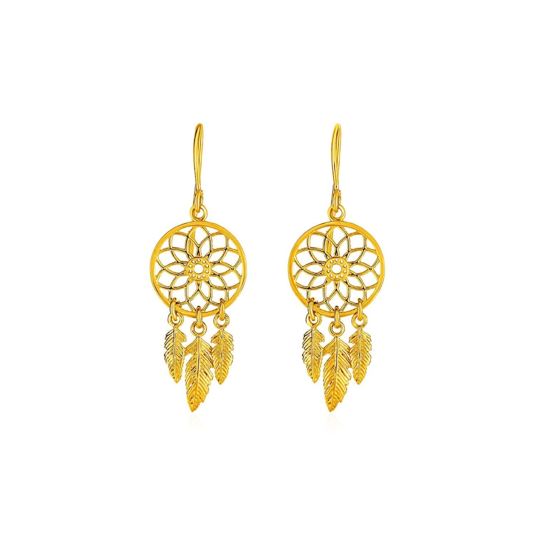 Dream Catcher Earrings in 14k Yellow Gold | Richard Cannon Jewelry