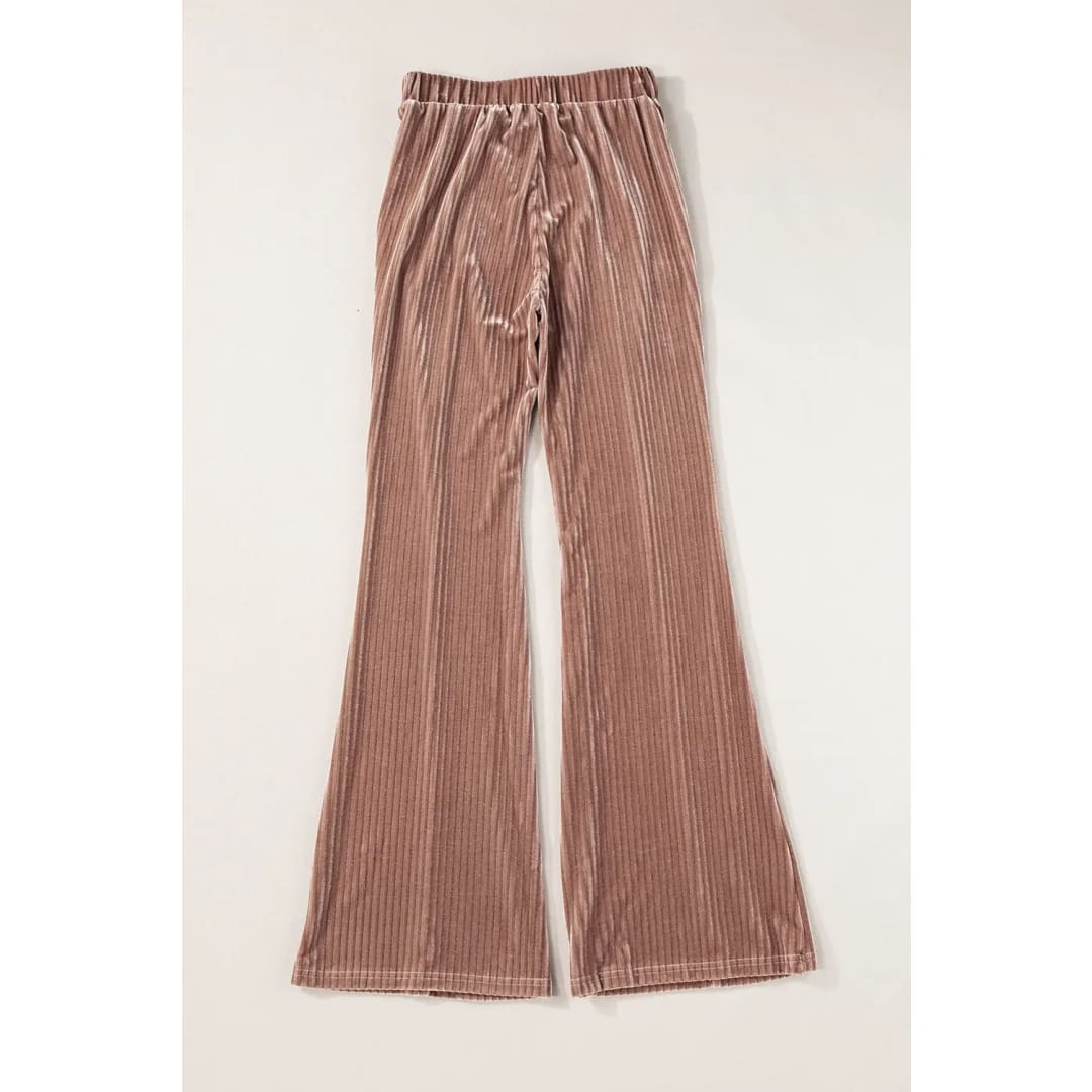 Solid Color High Waist Flare Corduroy Pants | The Urban Clothing Shop™