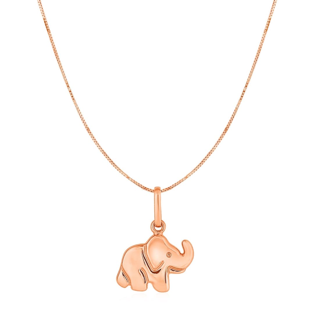 Elephant Pendant in 10k Rose Gold | Richard Cannon Jewelry