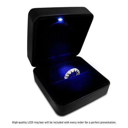 Emerald Cut Lab Grown Diamond Eternity Ring in 14k White Gold (3 cttw FG/VS2) | Richard