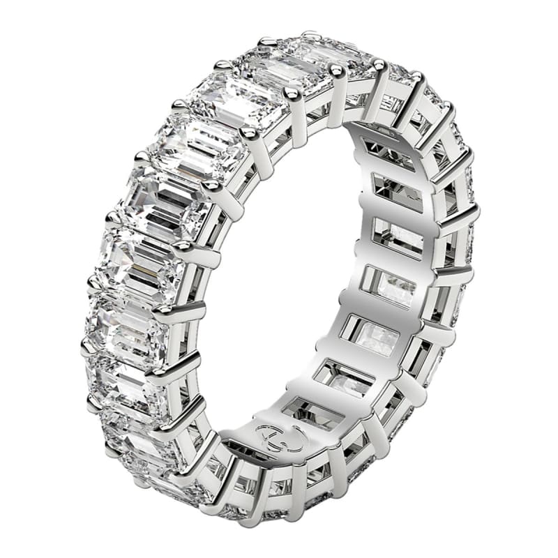 Emerald Cut Lab Grown Diamond Eternity Ring in 14k White Gold (4 cttw FG/VS2) | Richard