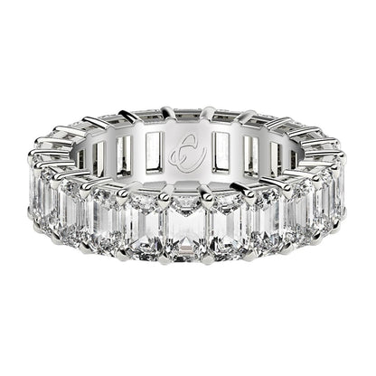 Emerald Cut Lab Grown Diamond Eternity Ring in 14k White Gold (6 cttw FG/VS2) | Richard