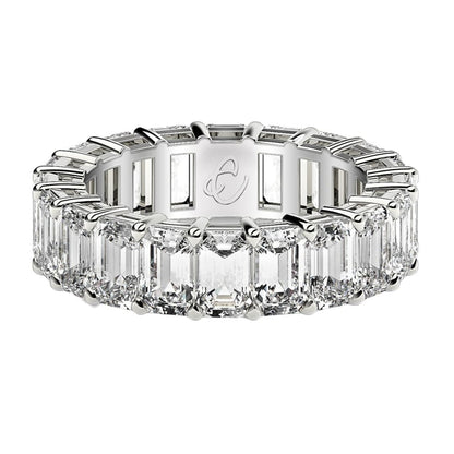 Emerald Cut Lab Grown Diamond Eternity Ring in 14k White Gold (7 cttw FG/VS2) | Richard