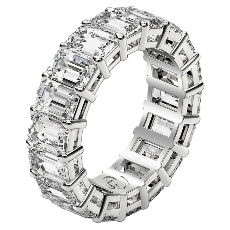 Emerald Cut Lab Grown Diamond Eternity Ring in 14k White Gold (8 cttw FG/VS2) | Richard